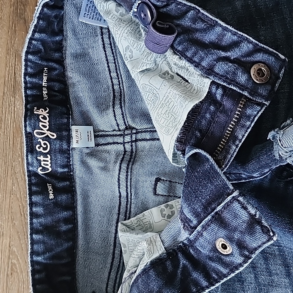 Girls M 7/8 Denim Shorts Bundle - Dark and Light Blue - Picture 3 of 4
